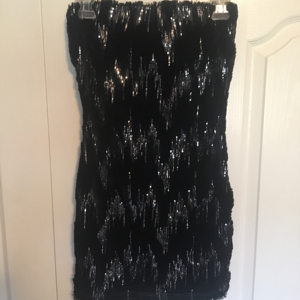 Silver accent mini dress